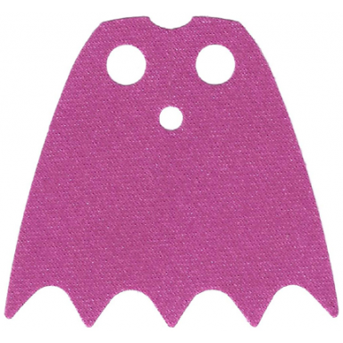 dark pink minifigure cape cloth with top holes and scalloped 5 points bottom batman long circle neck cut - shiny satin fabric