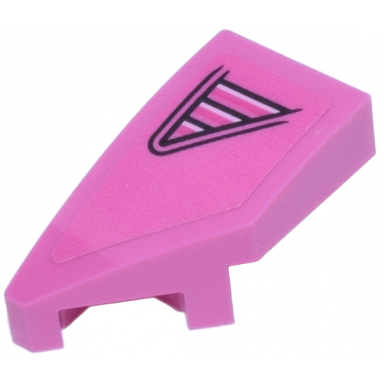 dark pink wedge 2 x 1 x 2 3 left with black and bright pink triangle air intake pattern sticker - set 77241