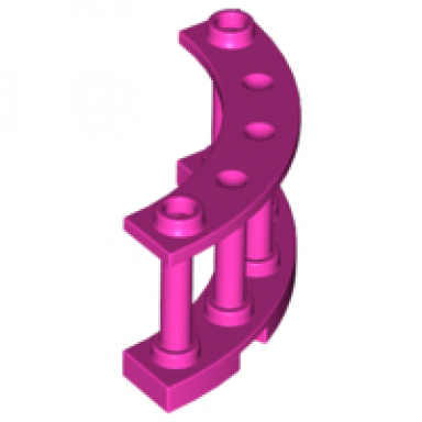 dark pink fence 4 x 4 x 2 quarter round spindled with 2 studs