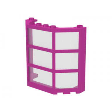 dark pink window 3 x 8 x 6 bay with fixed trans-clear glass