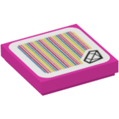 dark pink tile 2 x 2 with super mario scanner code hidden gem pattern 1 sticker - set 71401