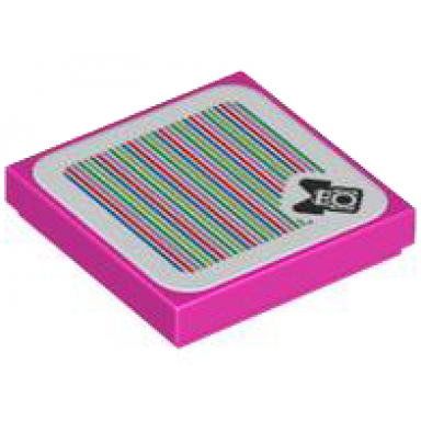 dark pink tile 2 x 2 with super mario scanner code birdo pattern sticker - set 71413
