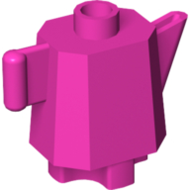 dark pink duplo utensil teapot coffeepot indented base