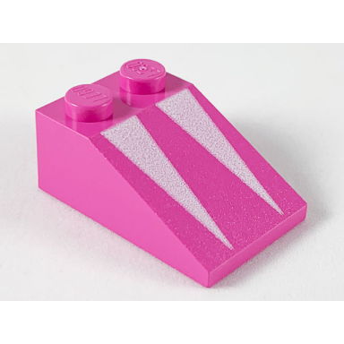 dark pink slope 33 3 x 2 with white triangles pattern