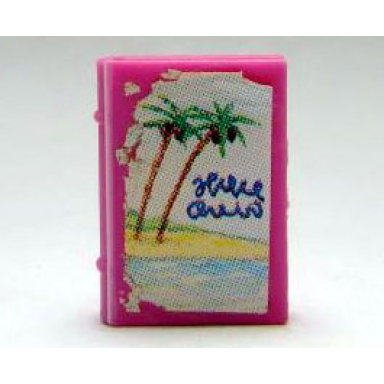 dark pink minifigure utensil book 2 x 3 with holiday brochure palm beach pattern stickers - set 3117