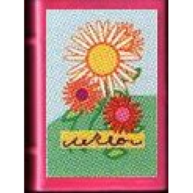 dark pink minifigure utensil book 2 x 3 with flowers on front and both insides pattern stickers - set 3149