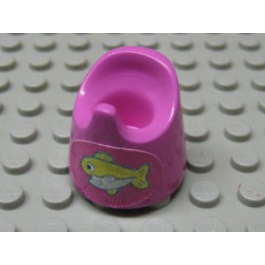 dark pink scala baby potty with fish pattern sticker - set 3119