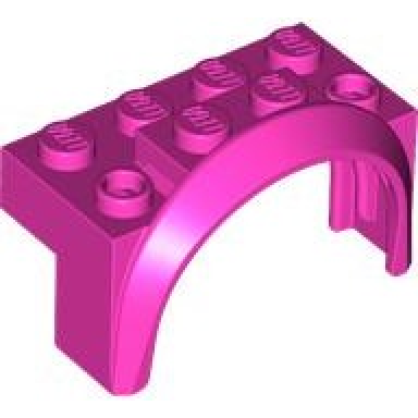 dark pink vehicle mudguard 4 x 2 1 2 x 2 with arch round
