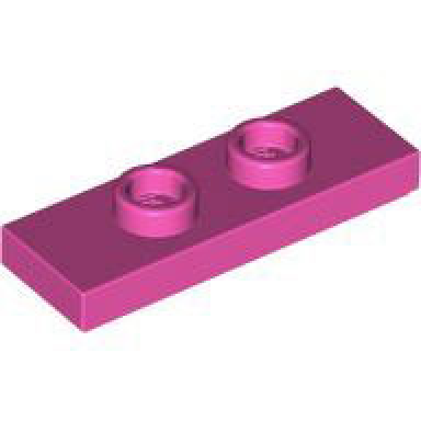 dark pink plate modified 1 x 3 with 2 studs double jumper