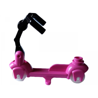dark pink kick scooter with white wheels black steering link and black angular handlebars 36273 3464 30377 98397