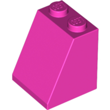 dark pink slope 65 2 x 2 x 2 with bottom tube