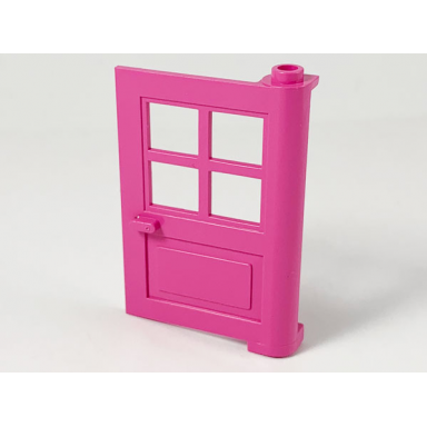 dark pink door 1 x 4 x 5 with 4 panes