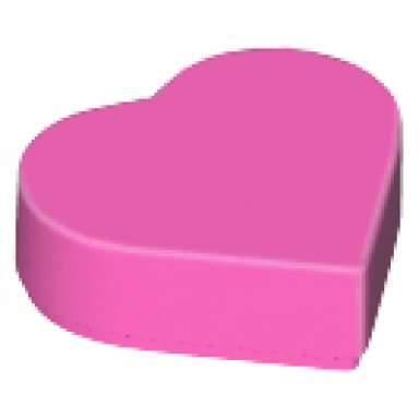dark pink tile round 1 x 1 heart