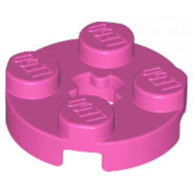 dark pink plate round 2 x 2 with axle hole
