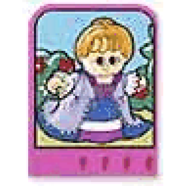 dark pink story builder pink palace card with lady in blue dress pattern