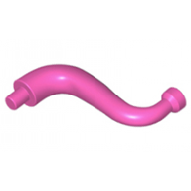 dark pink elephant tail trunk with bar end - short curved tip