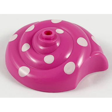 dark pink snail shell with white spots pattern