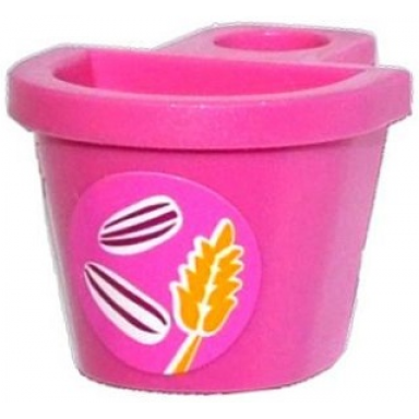 dark pink minifigure container d-basket with seeds and wheat spike pattern sticker - set 41059