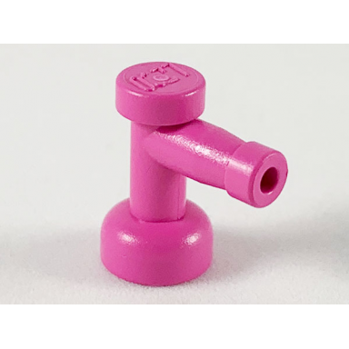 dark pink tap 1 x 1 with hole in nozzle end