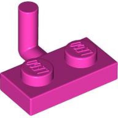 dark pink plate modified 1 x 2 with bar arm up horizontal arm 5mm