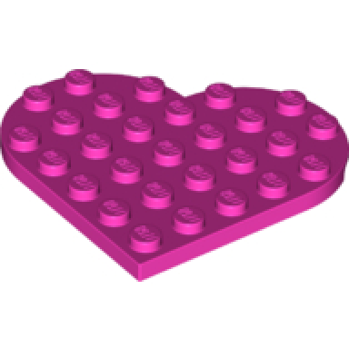 dark pink plate round 6 x 6 heart