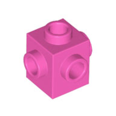 dark pink brick modified 1 x 1 with studs on 4 sides