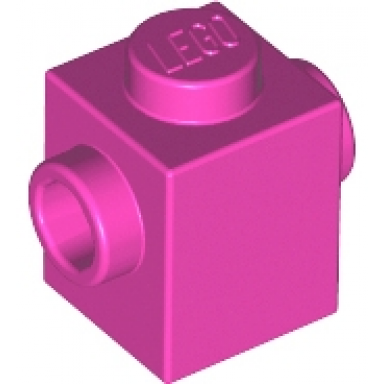 dark pink brick modified 1 x 1 with studs on 2 sides opposite