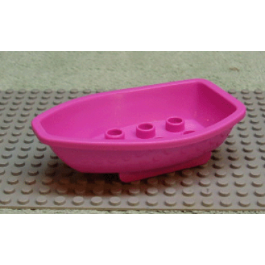 dark pink duplo boat with 6 studs