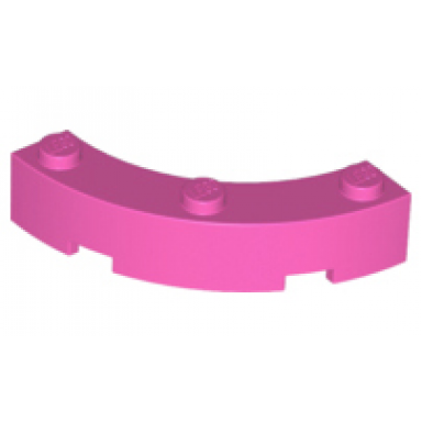 dark pink brick round corner 4 x 4 macaroni with 3 studs