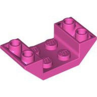 dark pink slope inverted 45 4 x 2 double with 2 x 2 cutout