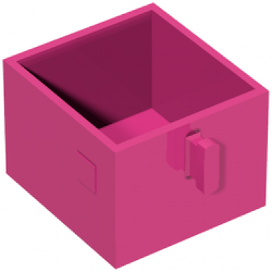 dark pink duplo furniture drawer 2 x 2 with pull handle
