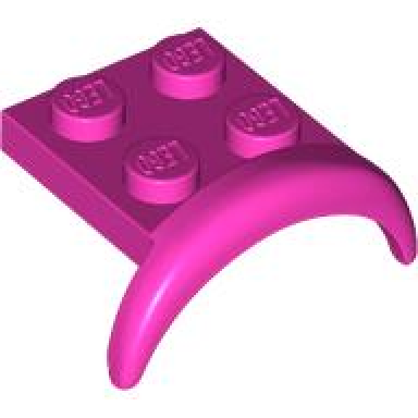dark pink vehicle mudguard 3 x 3 x 1 with arch round