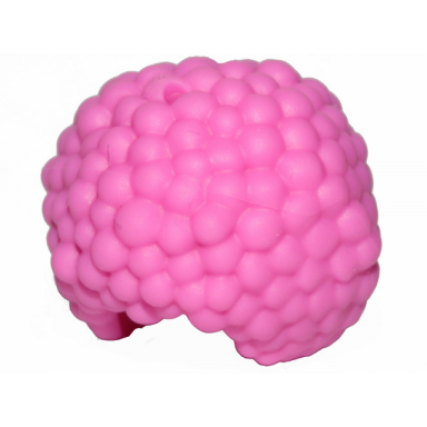 dark pink mini doll hair bubble style afro hole on top