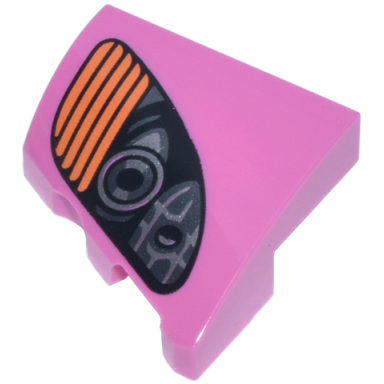 dark pink wedge 2 x 2 x 2 3 right with black silver and dark silver headlights and orange blinker pattern