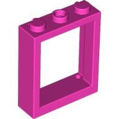 dark pink window 1 x 3 x 3 flat front