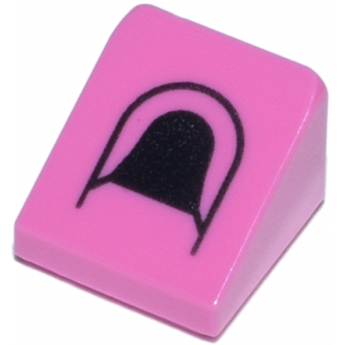 dark pink slope 30 1 x 1 x 2 3 with black curved headrest hole pattern
