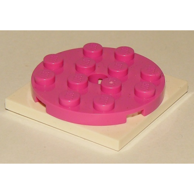 dark pink turntable 4 x 4 x 2 3 with white square base free-spinning 60474 61485