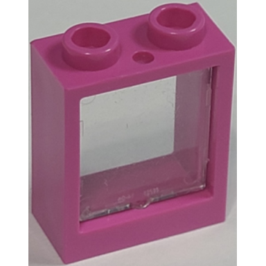 dark pink window 1 x 2 x 2 flat front with trans-clear glass 60592 60601