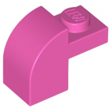 dark pink slope curved 2 x 1 x 1 1 3 with recessed stud