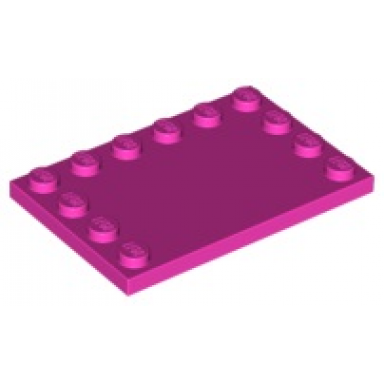 dark pink tile modified 4 x 6 with studs on edges