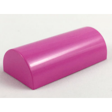 dark pink slope curved 2 x 4 double without groove