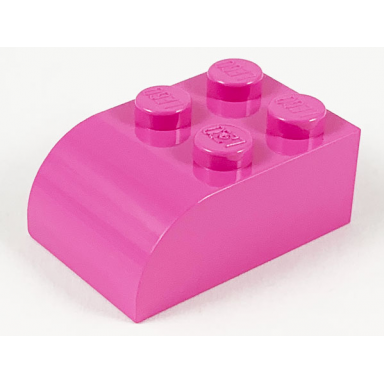 dark pink slope curved 3 x 2 with 4 studs