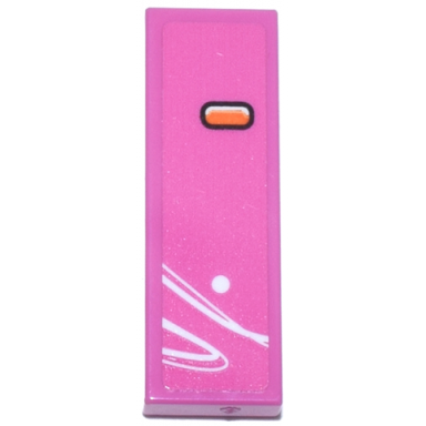 dark pink tile 1 x 3 with white curved lines and dot and orange blinker pattern model right side sticker - set 77241