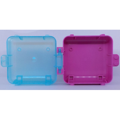 dark pink container box 3 x 8 x 6 2 3 with satin trans-light blue front 64454 64462