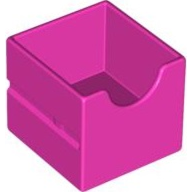 dark pink duplo furniture drawer 2 x 2 with semicircle cutout