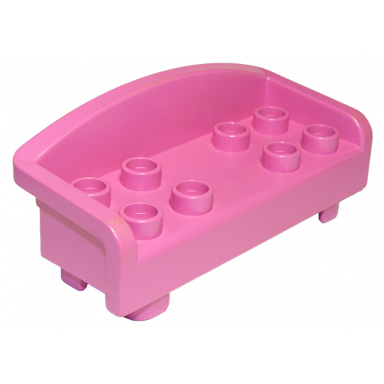 dark pink duplo furniture couch sofa with rounded back and 8 studs