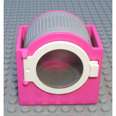 dark pink duplo furniture washing machine with white door