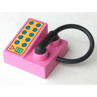 dark pink duplo utensil telephone on brick 2 x 2