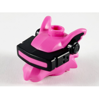 dark pink minifigure head modified alien rat with black vr visor pattern