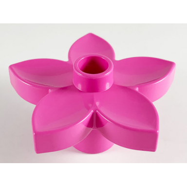 dark pink duplo plant flower with stud